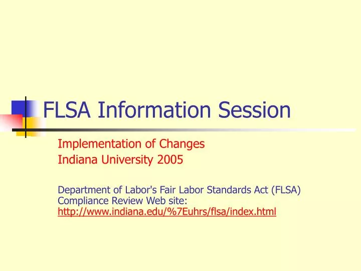 flsa information session