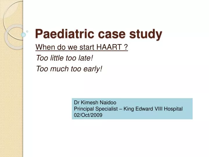 paediatric case study