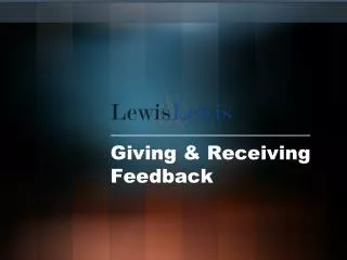 Giving &amp; Receiving Feedback
