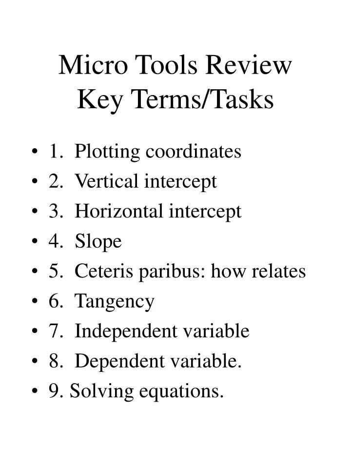 micro tools review key terms tasks