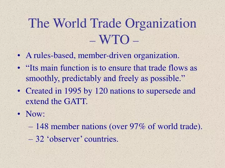 the world trade organization wto