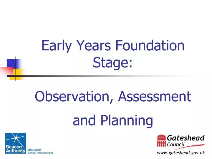 early years foundation stage observation assessment and planning