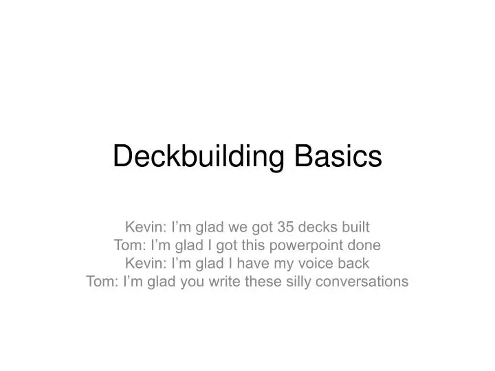 deckbuilding basics