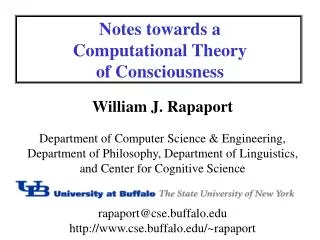 Notes towards a Computational Theory of Consciousness