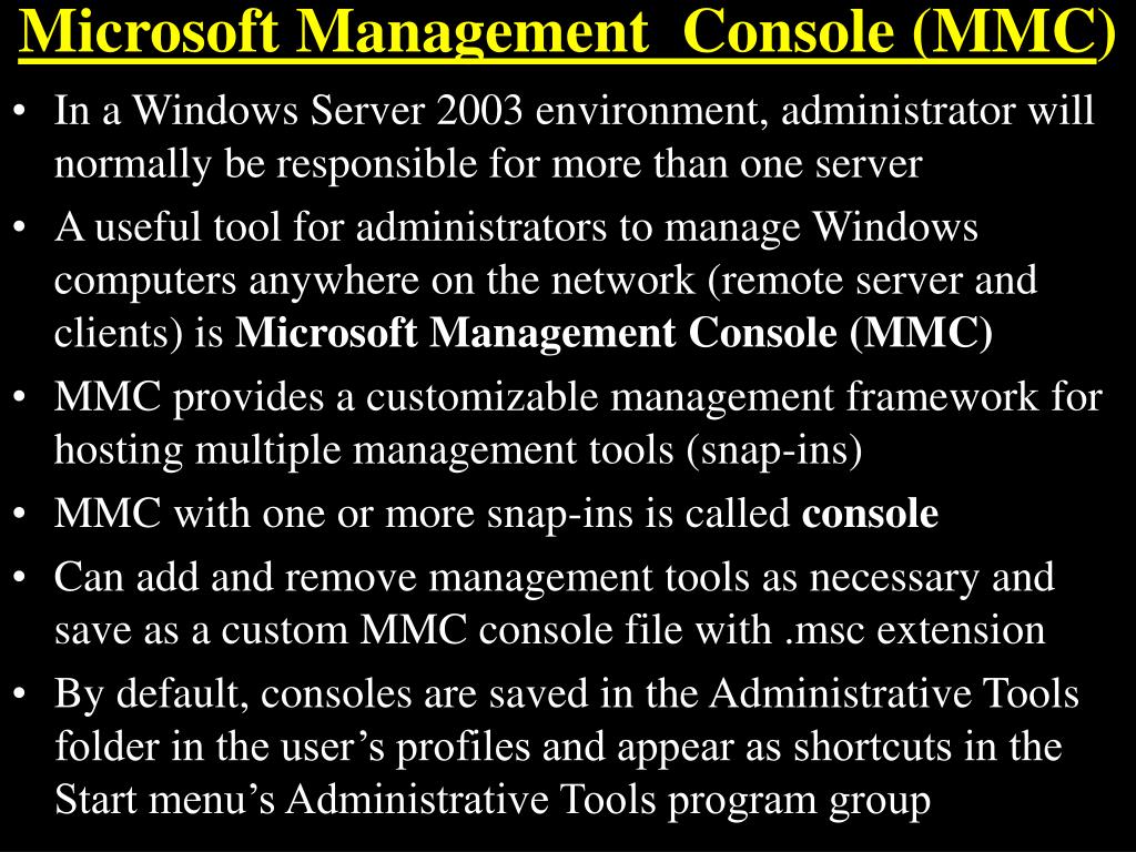 PPT - Microsoft Management Console MMC PowerPoint Presentation, free ...