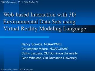 web based interaction with 3d environmental data sets using virtual reality modeling language