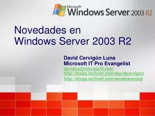 Novedades en Windows Server 2003 R2