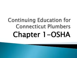 Continuing Education for Connecticut Plumbers