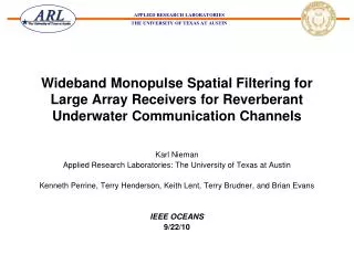 Wideband Monopulse Spatial Filtering for Large Array Receivers for Reverberant Underwater Communication Channels