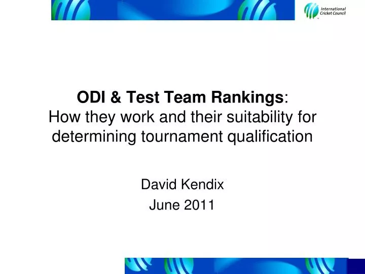 odi test team rankings how they work and their suitability for determining tournament qualification