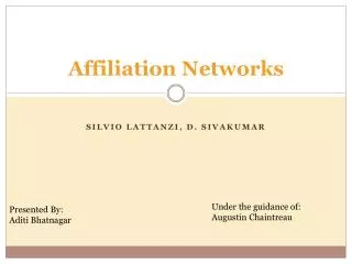 Affiliation Networks