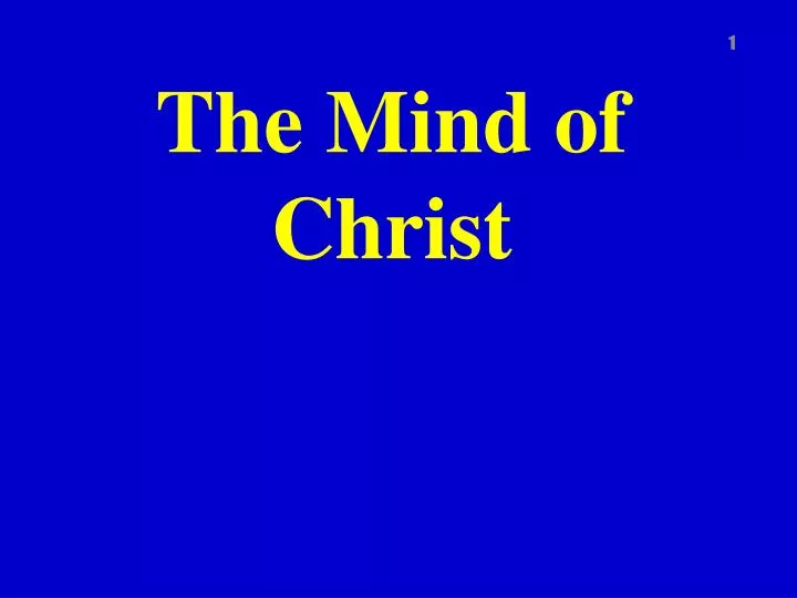 the mind of christ