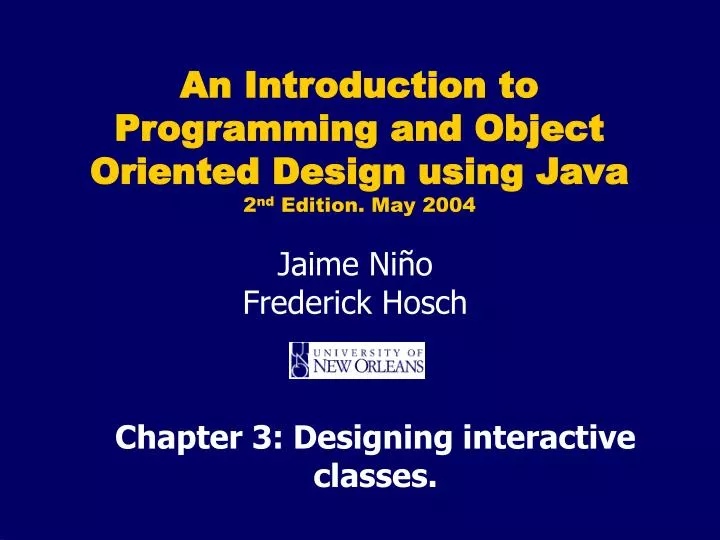 chapter 3 designing interactive classes