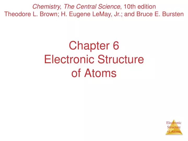 chapter 6 electronic structure of atoms
