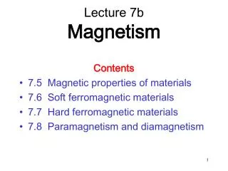 Lecture 7b Magnetism