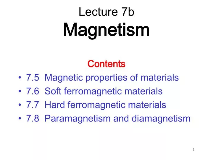 lecture 7b magnetism
