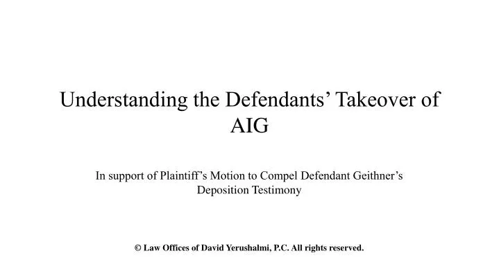 understanding the defendants takeover of aig