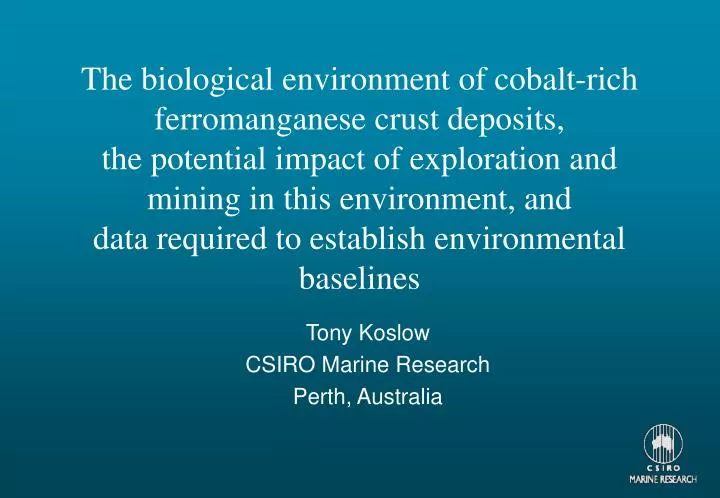 tony koslow csiro marine research perth australia