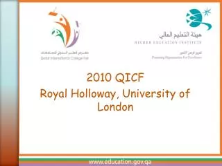 2010 QICF Royal Holloway, University of London