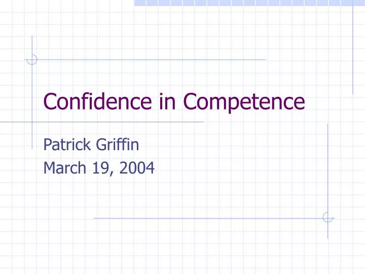 confidence in competence