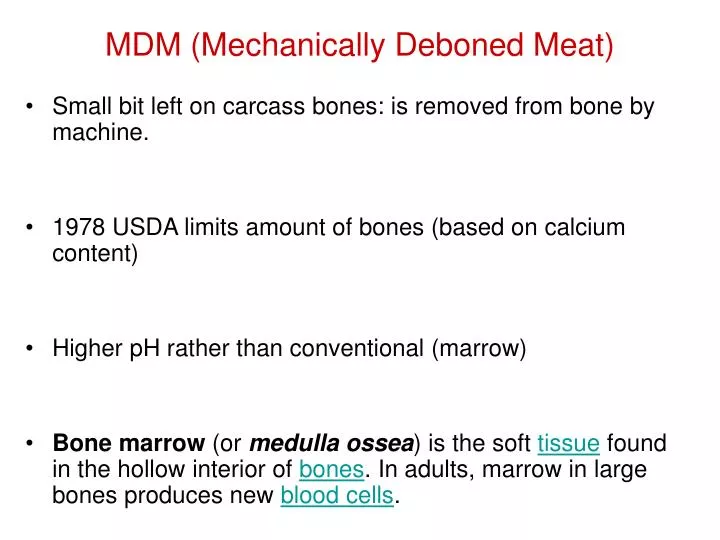 mdm mechanically deboned meat