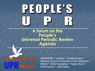 A forum on the People’s Universal Periodic Review Agenda