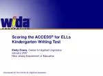 Scoring the ACCESS ® for ELLs Kindergarten Writing Test - slide 1