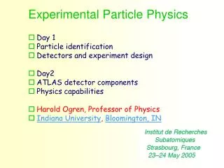 Experimental Particle Physics