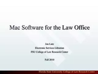 Mac Software for the Law Office