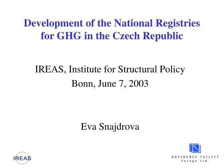 development of the national registries for ghg in the czech republic