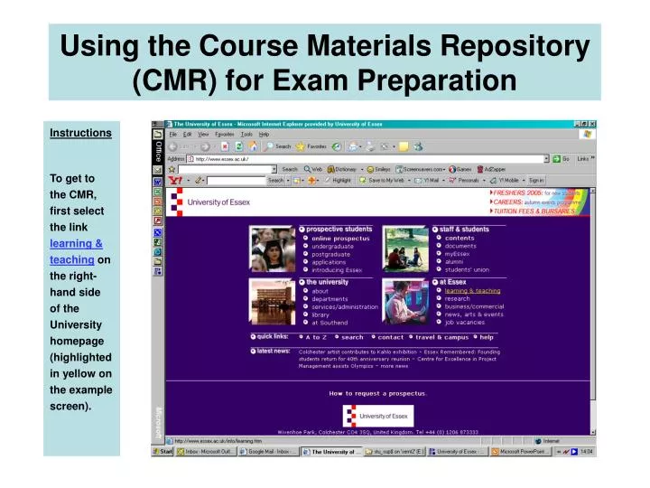 using the course materials repository cmr for exam preparation