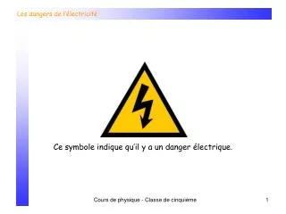 les dangers de l lectricit