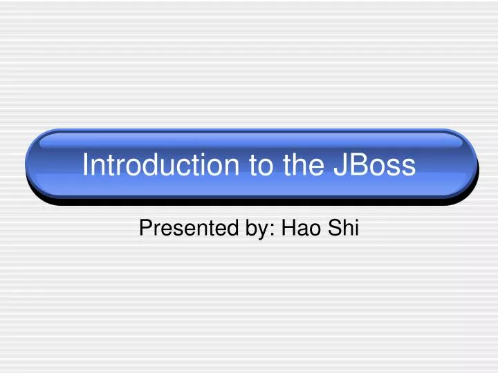 introduction to the jboss