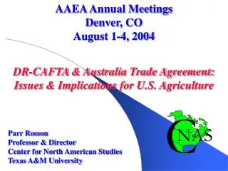 AAEA Annual Meetings Denver, CO August 1-4, 2004