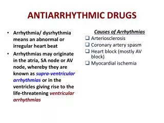 ANTIARRHYTHMIC DRUGS