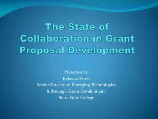 The State of Collaboration in Grant Proposal Development