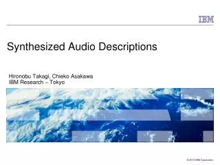 Synthesized Audio Descriptions