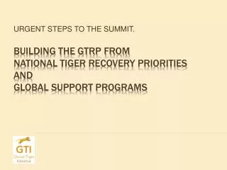 BUILDING THE GTRP FROM National Tiger Recovery Priorities and global support programs