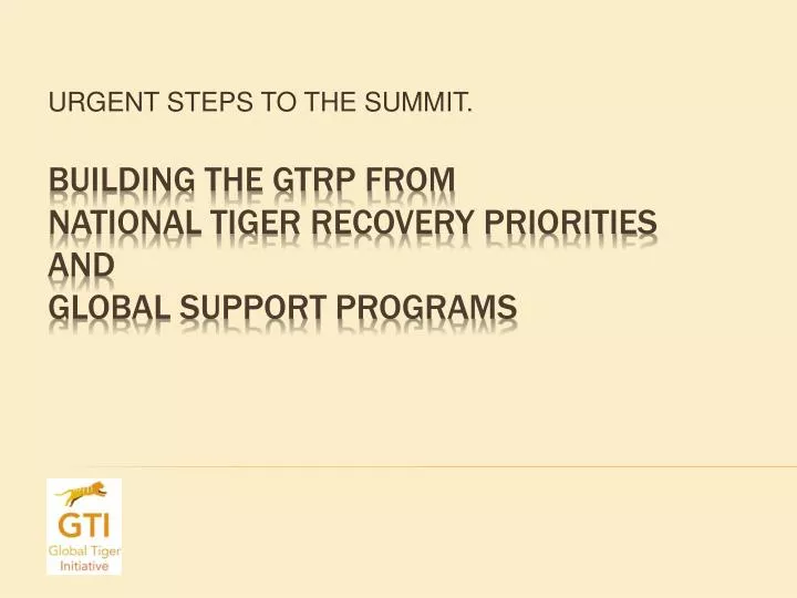 urgent steps to the summit