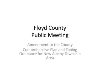 Floyd County Public Meeting