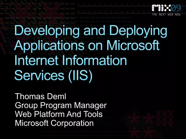 developing and deploying applications on microsoft internet information services iis
