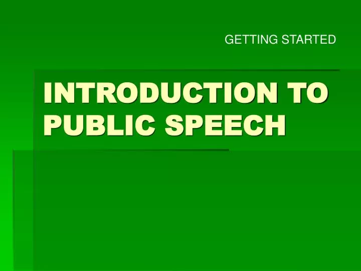 introduction to public speech
