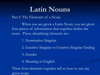 Latin Nouns