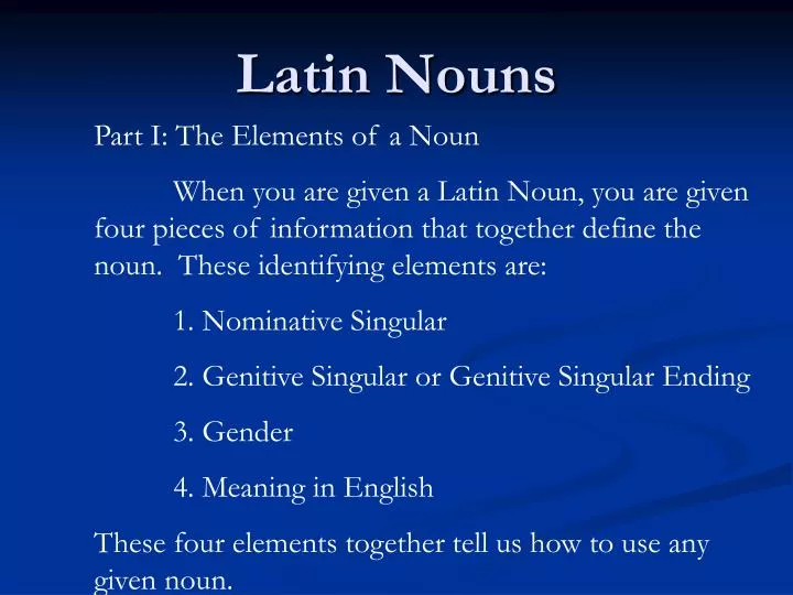 latin nouns