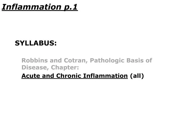 inflammation p 1