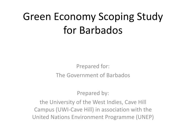 green economy scoping study for barbados