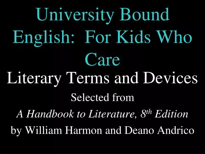 university bound english for kids who care