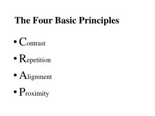 The Four Basic Principles