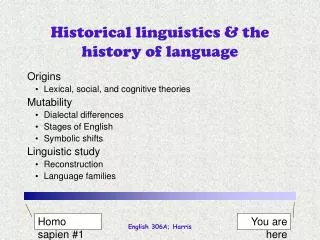 Historical linguistics &amp; the history of language