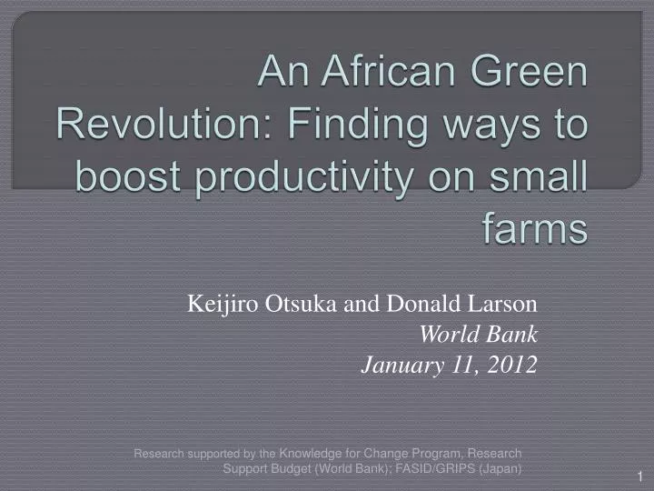 an african green revolution finding ways to boost productivity on small farms